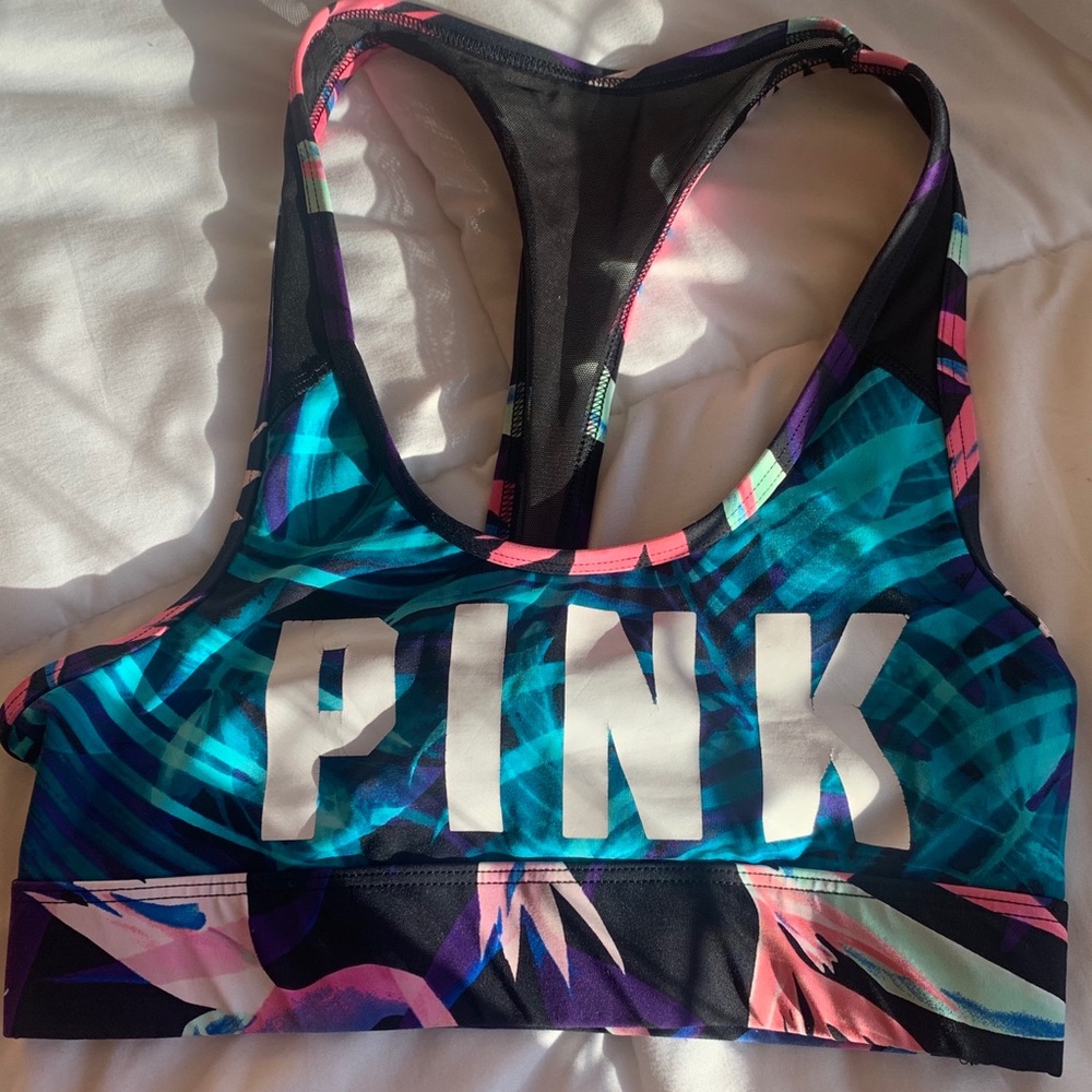 Pink sports bra